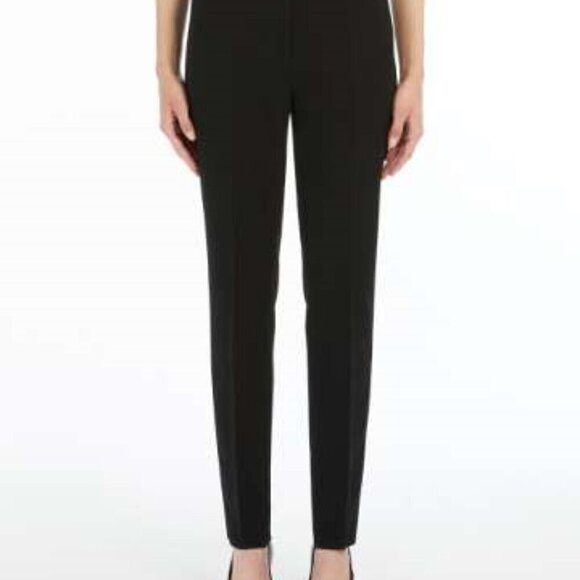 Max Mara Pants Side-Zip Ankle Length Trouser Cotton Flat Front Blue Pants 10 - Picture 10 of 10